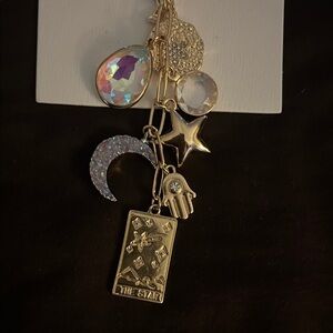 Celestial Gold Bag Charm/Keychain with Crystal Accents